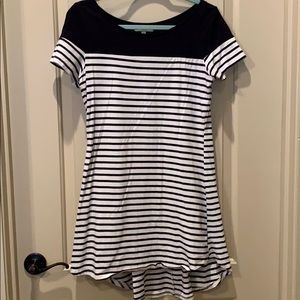 Navy and white stripe tshirt dress